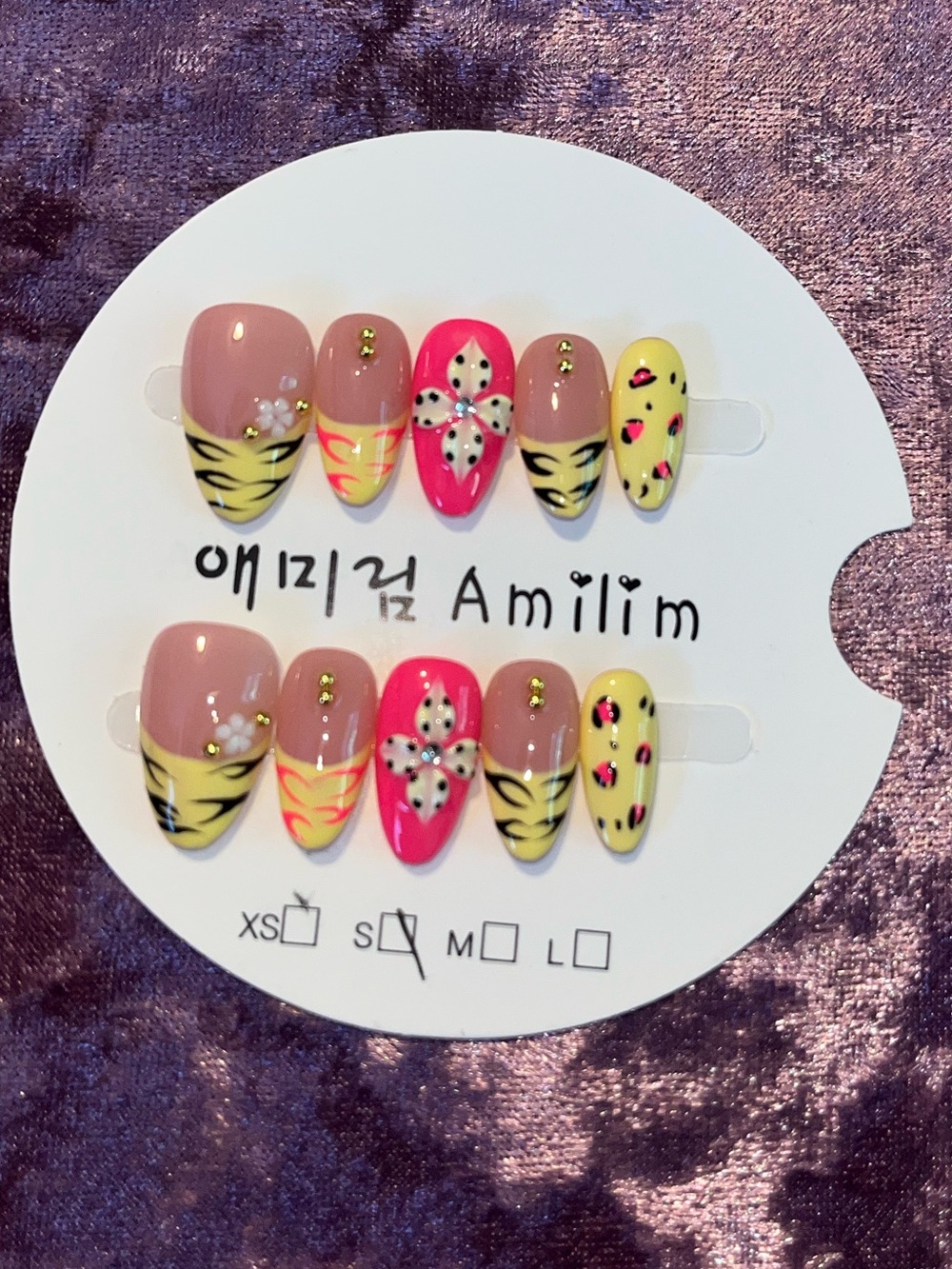 Pink & Yellow Nail Art Set